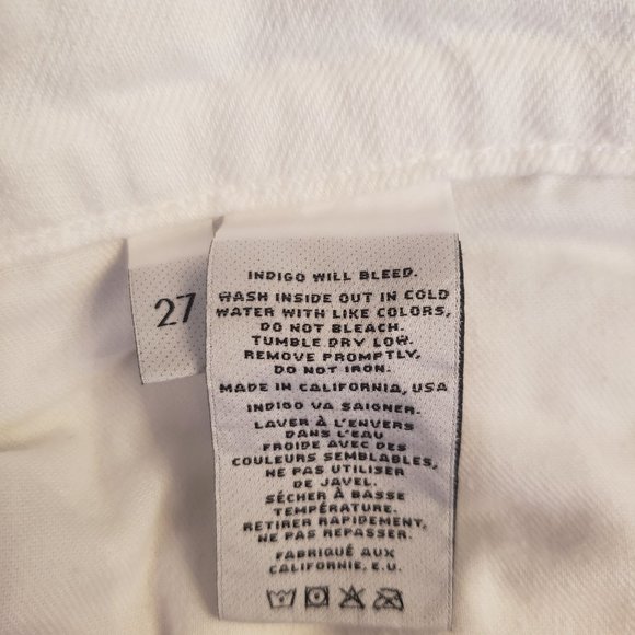 J Brand White Aidan Eyelet Boyfriend Cut Jeans Sz 27 - Picture 7 of 11